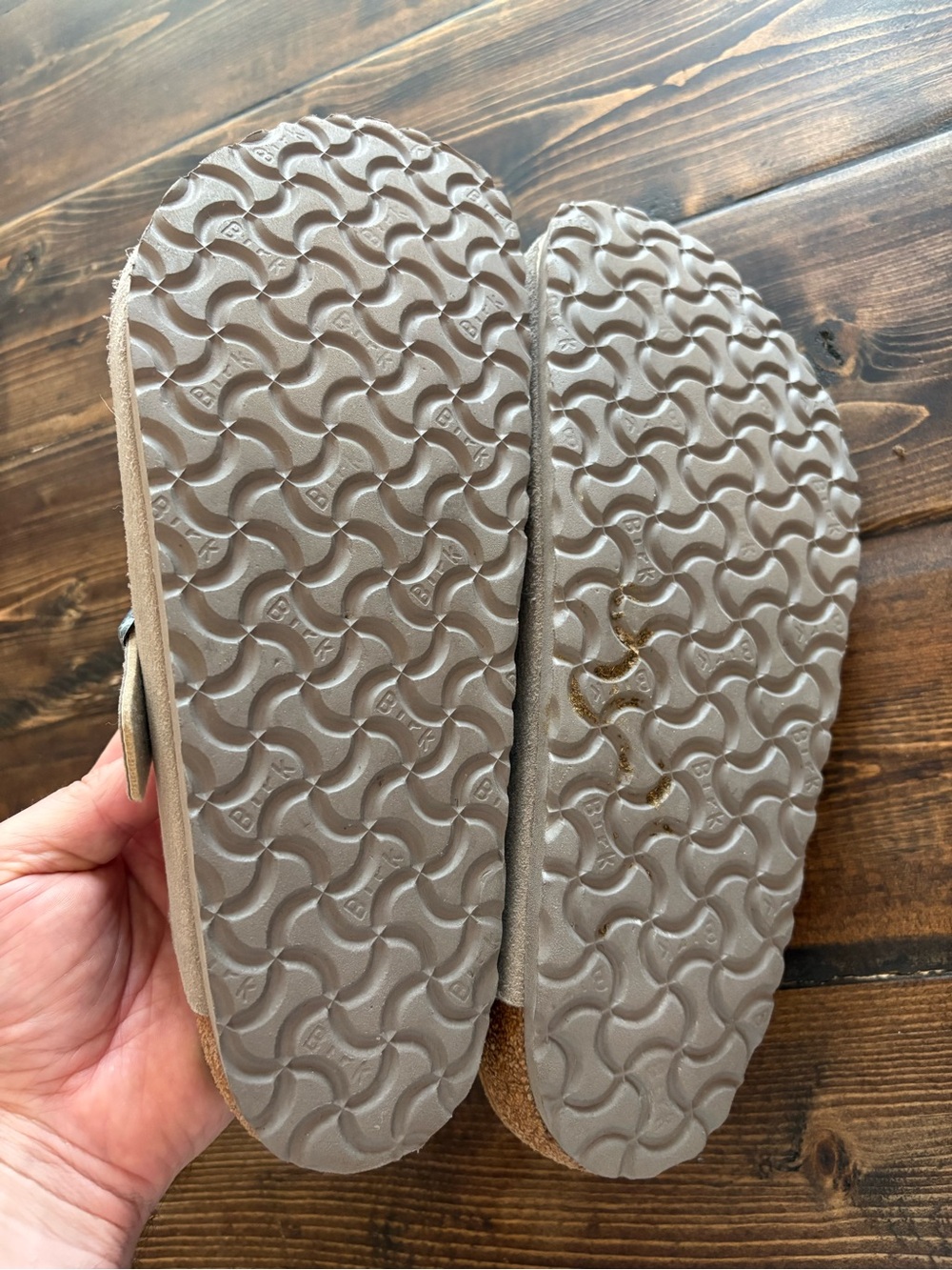 Birkenstock Unisex Taupe Suede Boston Clogs - Picture 4 of 6